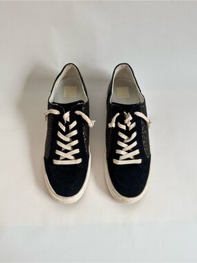 Dolce Vita Black Glitter Accent Sneaker with White Insole